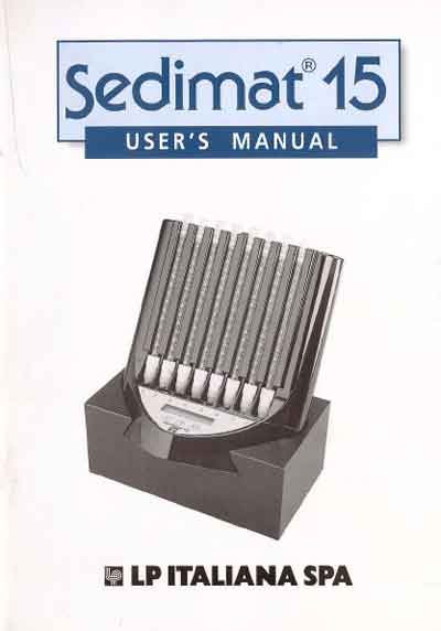 Инструкция пользователя, User manual на Лаборатория ESR-система Sedimat 15 v3.1 (Lp Italiana)