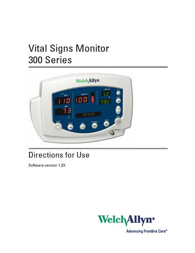 Инструкция пользователя User manual на 300 Series Vital Signs Monitor [Welch Allyn]