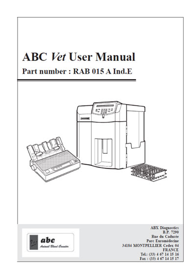 Инструкция пользователя, User manual на Анализаторы ABC Vet