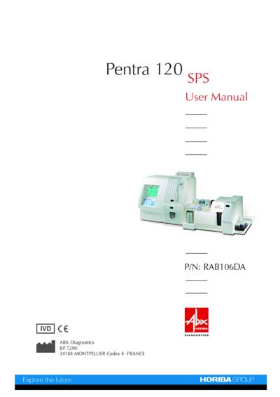 Инструкция пользователя User manual на Pentra 120 SPS [Horiba -ABX Diagnostics]