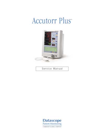 Сервисная инструкция Service manual на Accutorr Plus (103 стр) [Datascope]