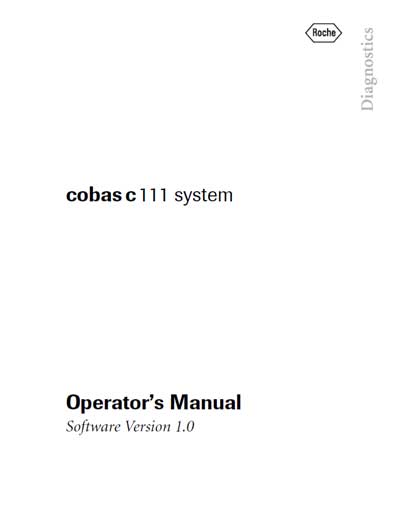 Инструкция по эксплуатации Operation (Instruction) manual на Cobas c111 [Roche]