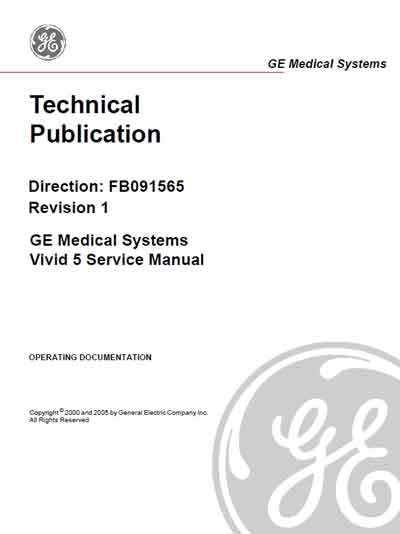 Сервисная инструкция, Service manual на Диагностика-УЗИ Vivid 5 Rev 1 Direction FB091565