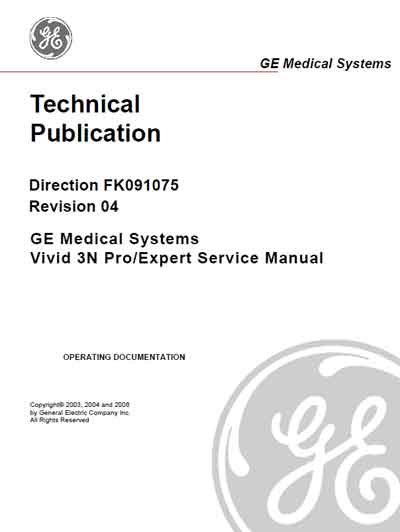 Сервисная инструкция, Service manual на Диагностика-УЗИ Vivid 3N Pro/Expert