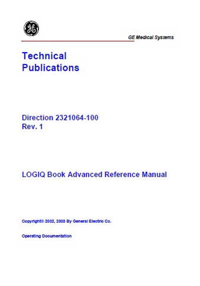 Методические материалы, Methodical materials на Диагностика-УЗИ Logiq Book Advanced Reference Manual Direction 2321064-100