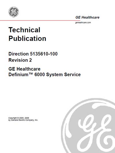 Техническая документация Technical Documentation/Manual на Definium 6000 System Service [General Electric]