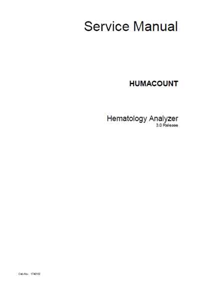 Сервисная инструкция, Service manual на Анализаторы HumaCount