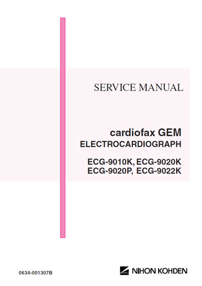 Сервисная инструкция, Service manual на Диагностика-ЭКГ Cardiofax GEM ECG-9010K, 9020K, 9020P, 9022K