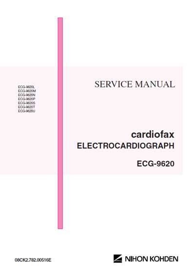 Сервисная инструкция, Service manual на Диагностика-ЭКГ Cardiofax ECG-9620