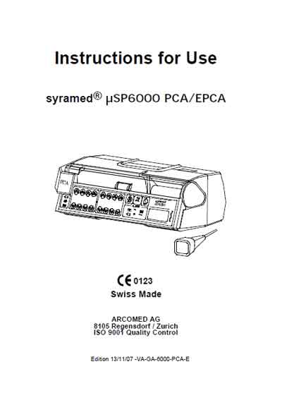 Инструкция пользователя, User manual на Разное Инфузомат Syramed μSP6000