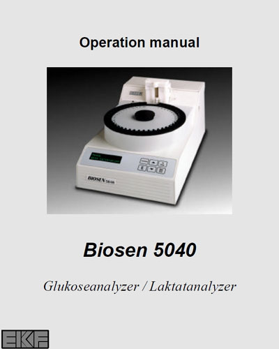 Инструкция по эксплуатации Operation (Instruction) manual на Biosen 5040 (EKF) глюкозы [---]