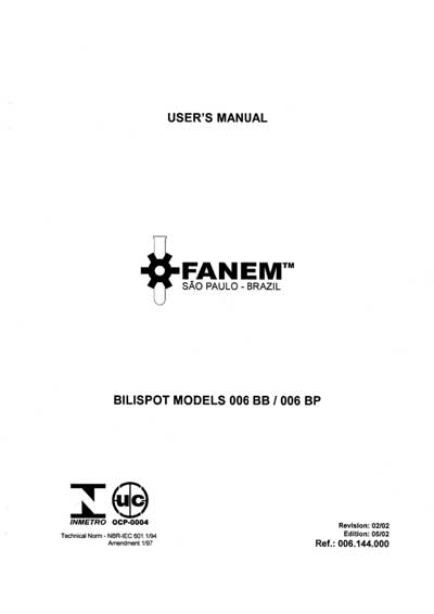 Инструкция пользователя, User manual на Терапия Установка для фототерапии BILISPOT MODELS 006 BB / 006 BP