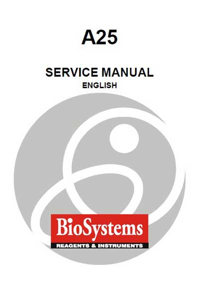 Сервисная инструкция Service manual на A-25 [BioSystems]