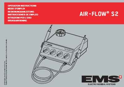 Инструкция по эксплуатации Operation (Instruction) manual на Air-Flow S2 (для полировки и чистки зубов) [EMS]
