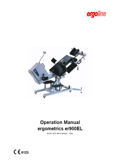Инструкция по эксплуатации, Operation (Instruction) manual на Диагностика Велоэргометр Ergometrics ER900EL