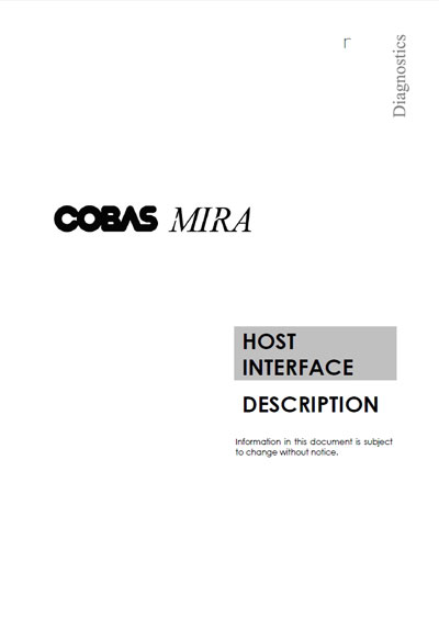 Техническая документация, Technical Documentation/Manual на Анализаторы Cobas Mira - Host Interface