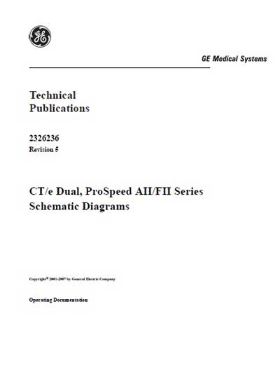 Техническая документация, Technical Documentation/Manual на Томограф CT/e Dual, ProSpeed AII/FII Series Schematic Diagrams