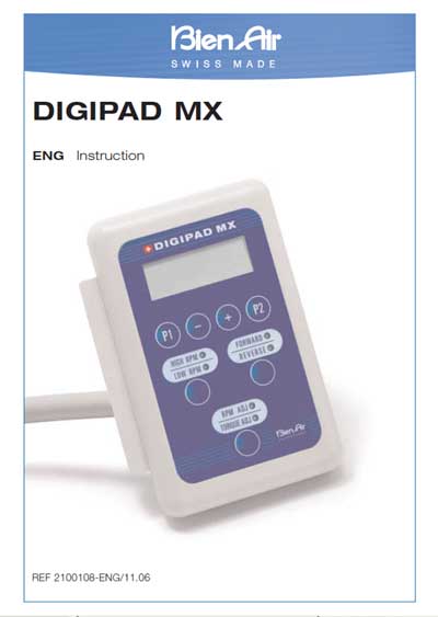 Инструкция по эксплуатации, схема, Operating Instructions, diagram на Стоматология Блок управления микромотором DIGIPAD MX