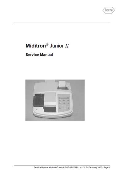 Сервисная инструкция Service manual на Анализатор мочи Miditron Junior II [Roche]