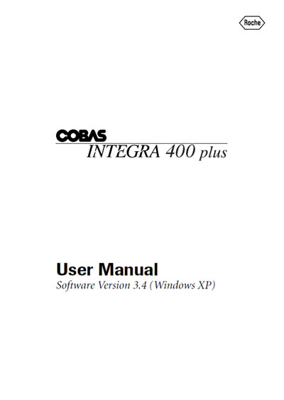 Инструкция пользователя, User manual на Анализаторы Cobas Integra 400 Plus - Soft V. 3.4