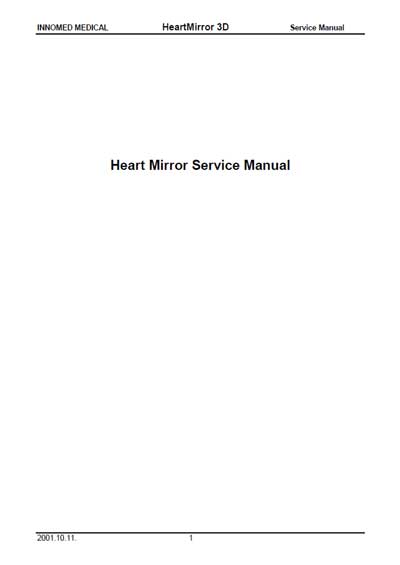 Сервисная инструкция Service manual на Heart Mirror 3D [Innomed]