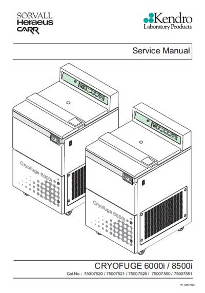 Сервисная инструкция, Service manual на Лаборатория-Центрифуга Cryofuge 6000i, 8500i