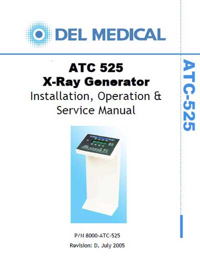 Эксплуатационная и сервисная документация, Operating and Service Documentation на Рентген-Генератор ATC 525