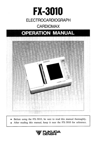 Инструкция по эксплуатации Operation (Instruction) manual на Cardiomax  FX-3010 [Fukuda]