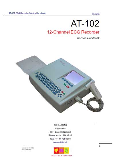 Сервисная инструкция, Service manual на Диагностика-ЭКГ Cardiovit AT-102