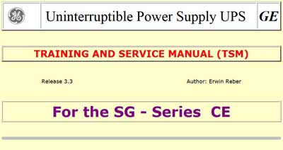 Сервисная инструкция Service manual на UPS SG Series CE [General Electric]