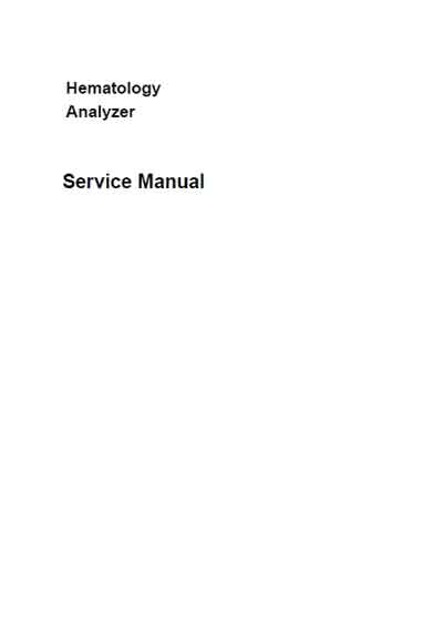 Сервисная инструкция, Service manual на Анализаторы BC-1800