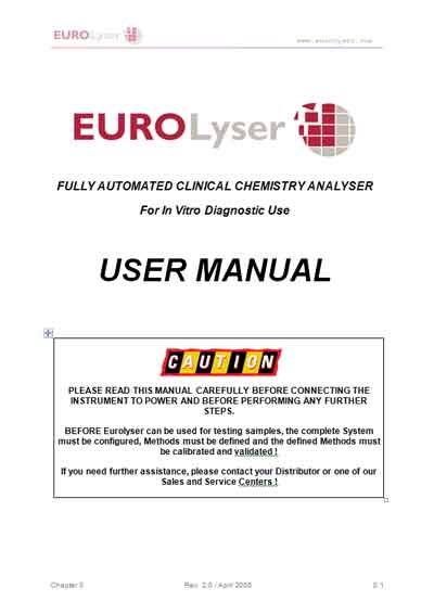Инструкция пользователя User manual на EuroLyzer [EuroLab]