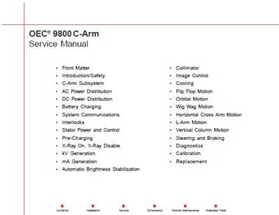 Сервисная инструкция, Service manual на Рентген OEC 9800 C-Arm