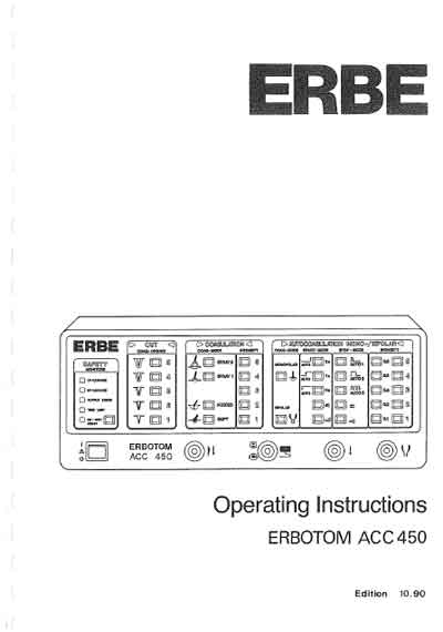 Инструкция по эксплуатации Operation (Instruction) manual на Erbotom ACC 450 [Erbe]
