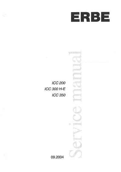 Сервисная инструкция, Service manual на Хирургия Erbotom ICC 200, 300 H-E, 350