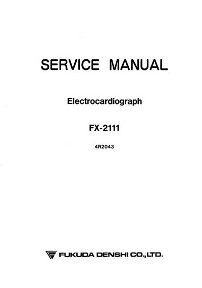 Сервисная инструкция, Service manual на Диагностика-ЭКГ Cardimax FX-2111