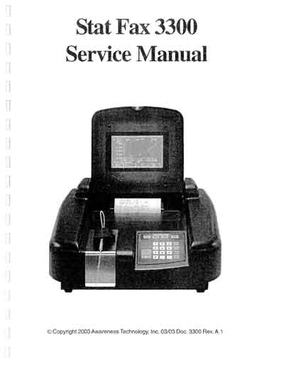 Сервисная инструкция Service manual на Stat Fax 3300 [Awareness]