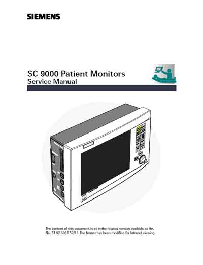Сервисная инструкция Service manual на SC 9000 [Siemens]
