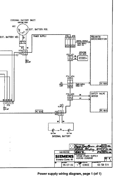 Схема электрическая Electric scheme (circuit) на Servo Ventilator 300 [Siemens]