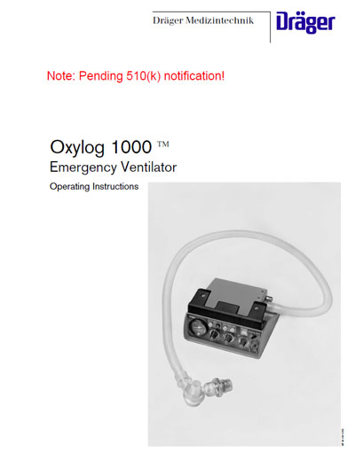 Инструкция по эксплуатации Operation (Instruction) manual на Oxylog 1000 [Drager]