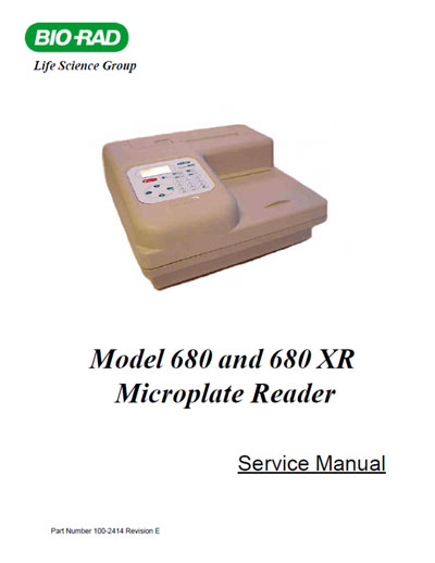 Сервисная инструкция Service manual на 680 & 680 XR [Bio-Rad]