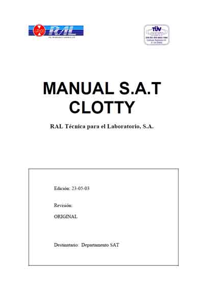 Сервисная инструкция Service manual на Clotty [Ral]