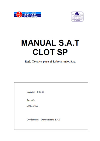 Сервисная инструкция Service manual на Clot-SP [Ral]