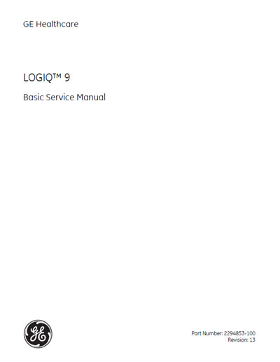 Сервисная инструкция, Service manual на Диагностика-УЗИ Logiq 9 Rev. 13