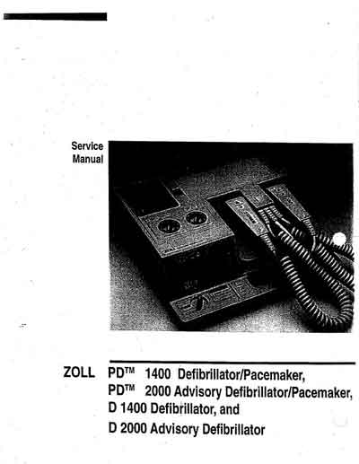 Сервисная инструкция Service manual на Дефибриллятор PD 1400,2000, D 1400,2000 [Zoll]