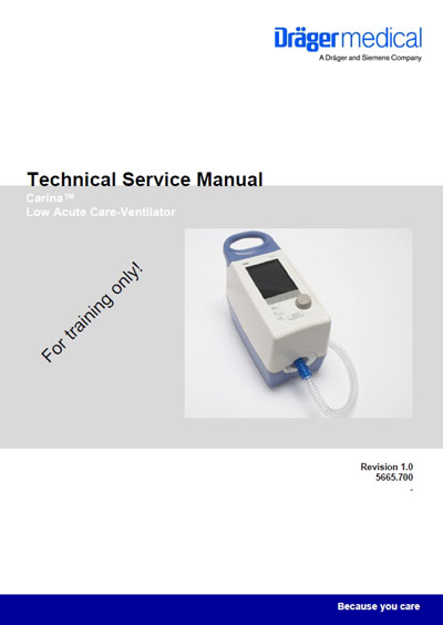 Сервисная инструкция, Service manual на ИВЛ-Анестезия Carina - For training only!