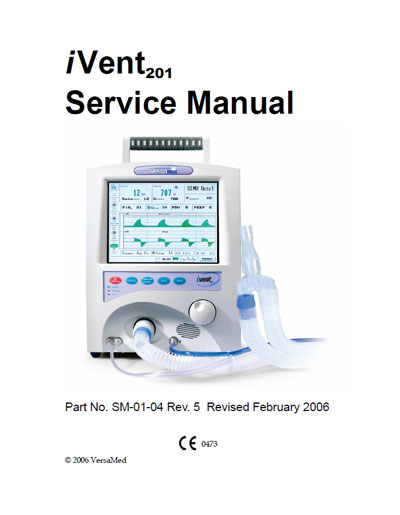 Сервисная инструкция Service manual на iVent 201 - Rev. 5 2006 [VersaMed]