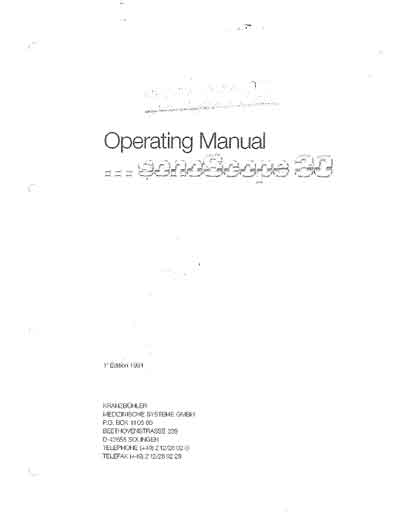 Инструкция по эксплуатации, Operation (Instruction) manual на Диагностика-УЗИ SonoScope 30 (Kranzbuhler)