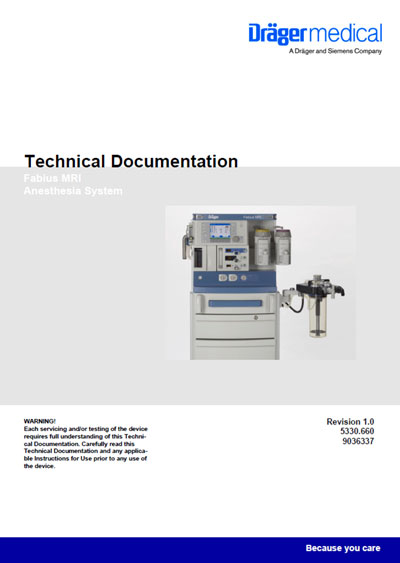 Техническая документация, Technical Documentation/Manual на ИВЛ-Анестезия Fabius MRI