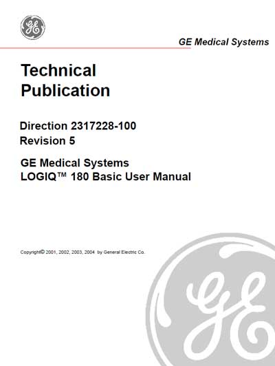Инструкция пользователя, User manual на Диагностика-УЗИ Logiq 180 Rev. 5